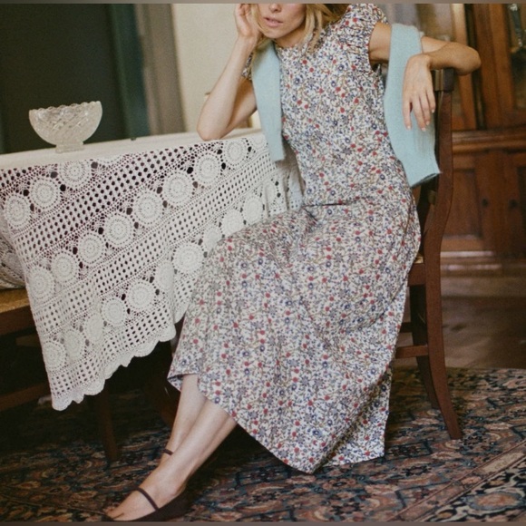 Doen Dresses & Skirts - Doen Rhodia floral-print organic cotton-voile midi dress Size S
